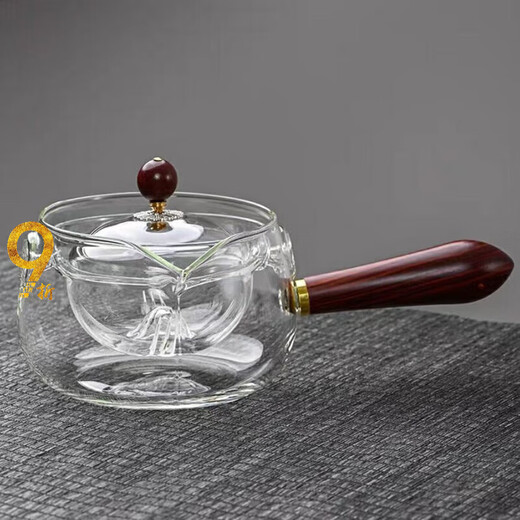 Jianyang 360 Rotating Xiaoyao Pot, High Temperature Resistance, Thickened Fair Cup, New Glass Tea Making Teapot, Teacup and Tea Set Set, Xiaoyao Pot, Transparent-Heatable, Advanced Transparent Color