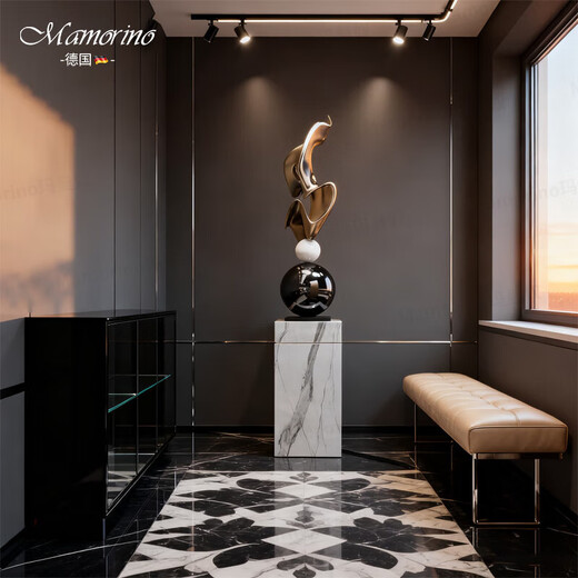 Mamorino German high-end electroplating art large-scale ornaments living room hotel club lobby floor opening moving gift sculpture art gold style (without base)