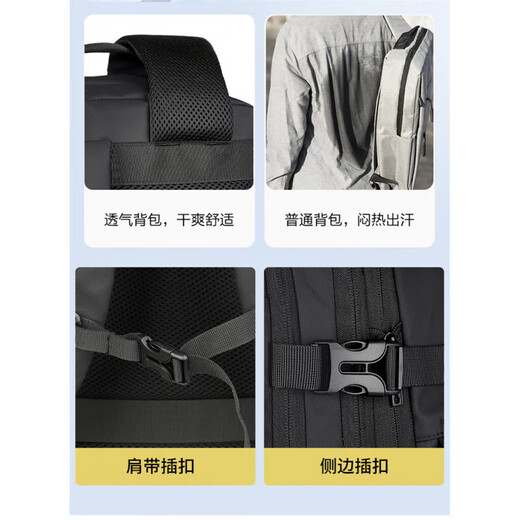 [Fabricante de selección] Negocios de gran capacidad multifuncional Light Luxury High Galth Travel Mackpack Mochila de moda Negro