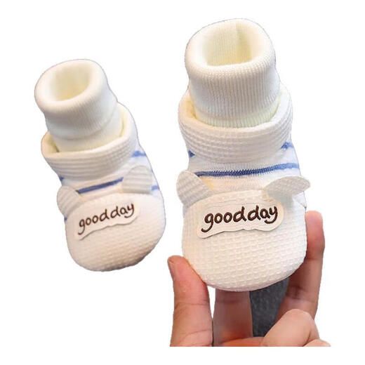 Baby toddler shoes, soft soles, spring, autumn and winter, 0 to 1 year old, newborn boys and girls, 8-10 months old, non-shedding cloth shoes and socks, A blue (comfortable drawstring shoes) 12.5, inner length 12.5cm