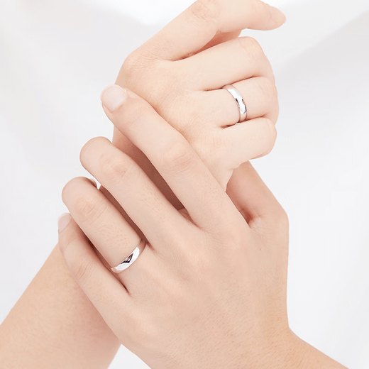 Platinum couple ring for women pt950 platinum ring knot proposal ring Valentine's Day gift exquisite box platinum curved opening pair can be engraved counter gift box