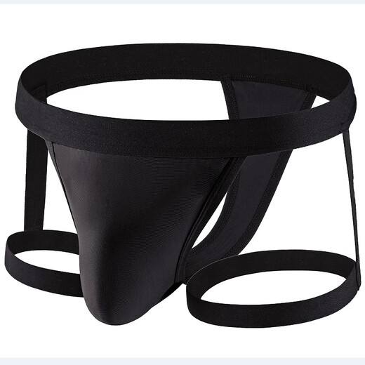 Bagged new new product quick-drying men's butt lifting thong personalized fashionable low-waist underwear breathable polyester underwear black S 90-110Jin Jin equals 0.5 kg
