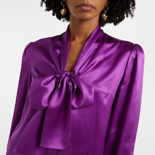 Dolce&Gabbana Women's Silk Shirt P01009535 Purple 3XS CN 145/76