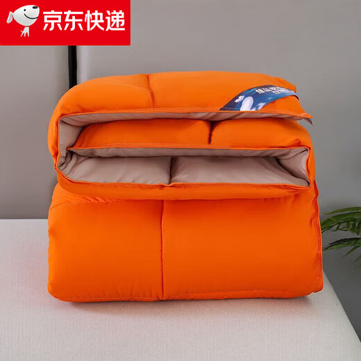 Mercury Home Textiles 95 Couette en duvet d'oie blanche Couette printemps automne Couette d'hiver Couette chaude en duvet de canard double Couette en duvet épaissie 8/* 686 Orange + Gris Inspection de qualité réussie 200x230cm6Jin Jin est égal à 0,5 kg Couette de printemps et d'automne