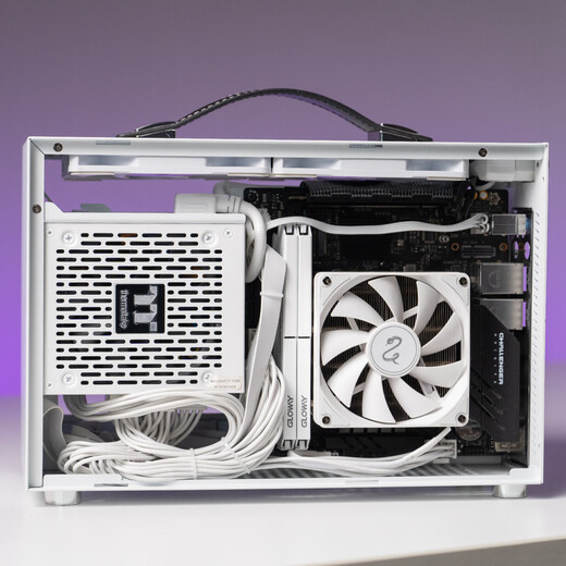 闪鳞S300机箱便携式ITX手提TYPECmini台式机电脑主机箱超迷你桌面 S300PRO白色 3.0显卡延长线