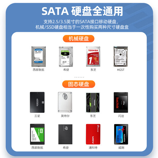 Superior mobile hard drive box 3.5-inch mechanical hard drive reading box USB3.0 high-speed desktop computer notebook external hard drive storage box USB to SATA hard drive box 3.5 hard drive box + 12V2A power supply S1250A