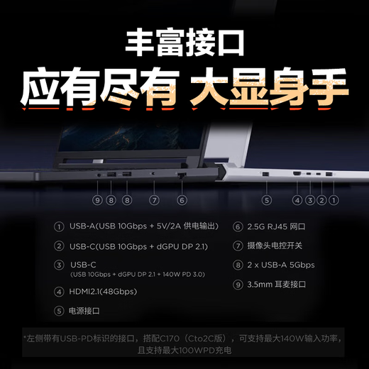 Lenovo Rescuer R9000P 2025 Subsidy 20% Professional E-Sports Gaming Laptop y 16-core Flagship Ryzen 9-8945HX Full Blood 5070丨Carbon Crystal Black 32G 1T Standard Equipment丨Official Authentic