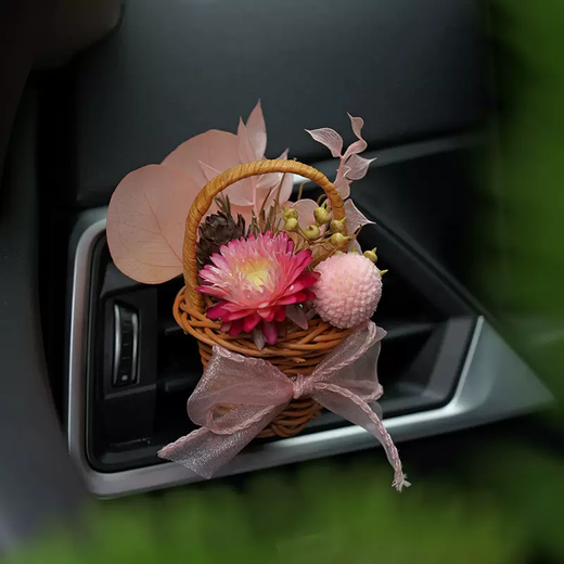 Yusenyi high-end handmade dried flowers fragrance basket center console car aromatherapy car air outlet decoration gift diffuser T37 air outlet finished product 1g