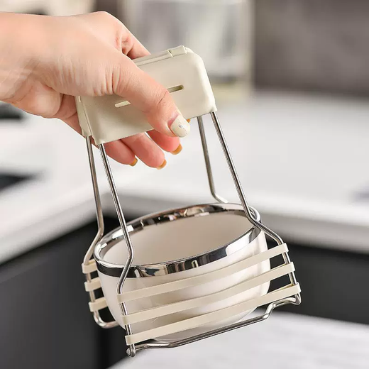 Yusenyi kitchen anti-scalding bowl clamp household silicone plate lifter bowl clamp 2024 new anti-slip microwave plate lifter anti-scald plate lifter blue-white