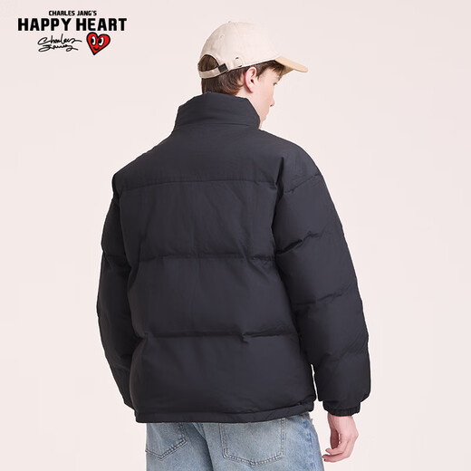 Charles Heart and Wang Churan Same Style Men and Women Couples Same Style Winter Thickened Cotton Clothes Bread Clothes Black M