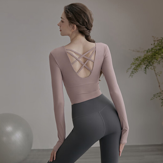 LULULMCCTN Yoga Wear Tops Women's Autumn and Winter New Pilates Professional Training Sports Fitness Suit 2025 New Long Sleeve Lotus Purple Long Sleeve S