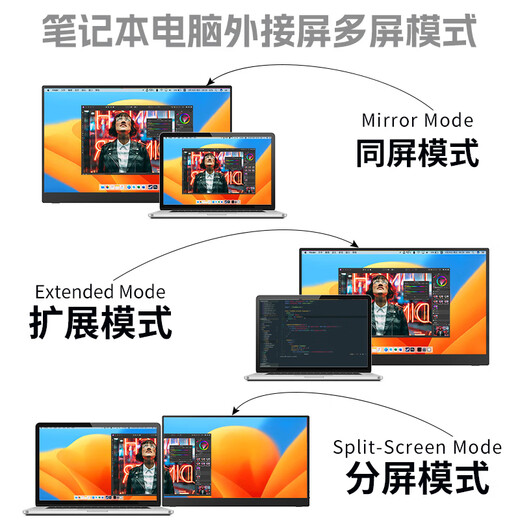 AOSIMAN portable display 4K/switch portable screen notebook expansion computer secondary screen mobile phone screen PS5 display e-sports game wireless screen projection portable monitor wireless stand model 16.1 inches + wireless screen projector