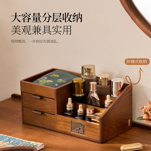 Nalandohao cosmetics storage box jewelry and skin care products integrated dressing table lipstick perfume essential oil desktop storage box gift cosmetics storage box