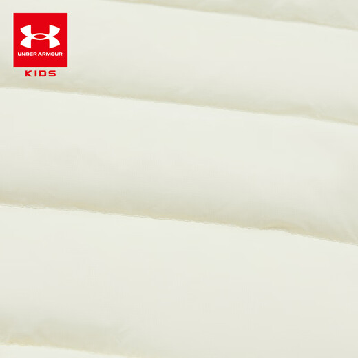 UNDER ARMOUR安德玛童装男女童立领百搭运动风轻薄羽绒服中性大童保暖短款外套 奶油白 170