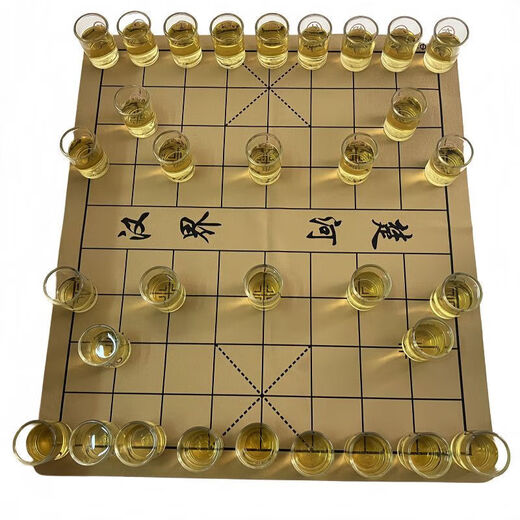 FANCYCHIC Chinese chess beer cup drinking KTV game props family entertainment drinking games new small games Chinese chess cup 32 chess cups with velvet chess cloth