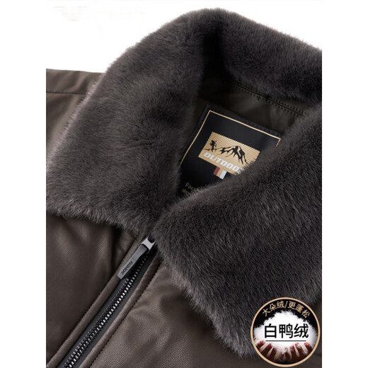 Armani (ARMANI EXCHANGE) Armani young and middle-aged men's leather down jacket men's 2025 new lapel thickened dad jacket 557 black XL 180 recommended 140-160 Jin Jin equals 0.5 kg