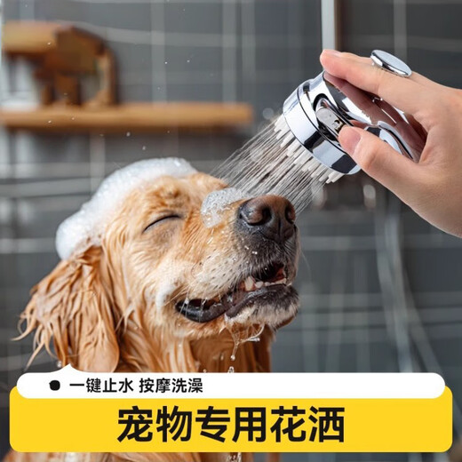 Pet shower pet bath shower head shower head dog bath special tool nozzle dog bath shower head electroplating color