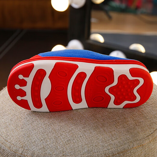 Paw Patrol (PAW PATROL) Children's Cotton Slippers for Boys Autumn and Winter Warm and Non-Slip Indoor Home Furry Slippers for Boys and Girls 1807 Paw Patrol Blue Archie 19 190 Inner Length 17.5cm