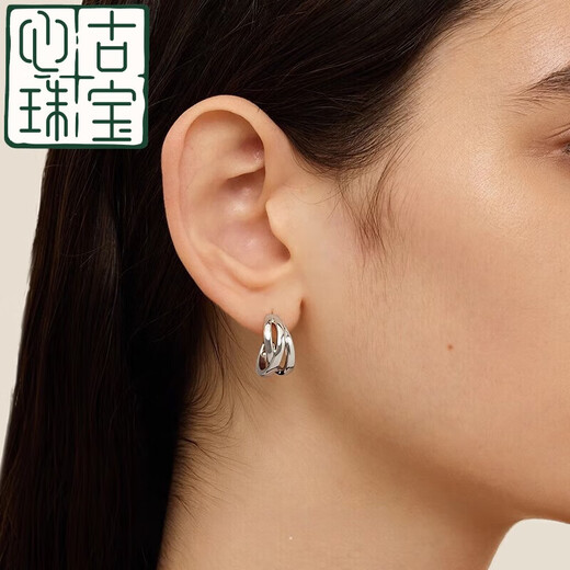 Xingu Boutique 18k gold earrings Wu Qianyu Tong Onchic earrings for women, plated earrings, very light, wrapped wavy line C-shaped earrings (gold)