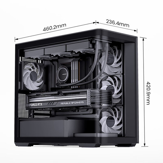 AMD Ryzen 7800X3D 9800X3D/5060/5070 game console computer desktop assembly computer host DIY complete machine assembly machine D300 curved sea view room chassis configuration one 7800X3D/16G/1T