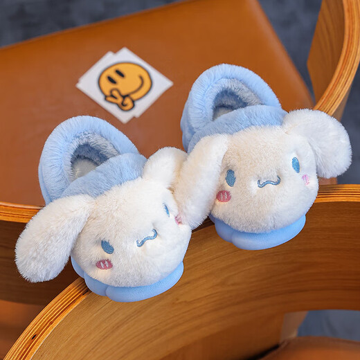 New autumn and winter cartoon children's cotton slippers, medium and large children's baby cotton slippers, cute parent-child home non-slip warm cotton, upgraded version yellow-slippers 12 34/35 size inner length 21.5CM