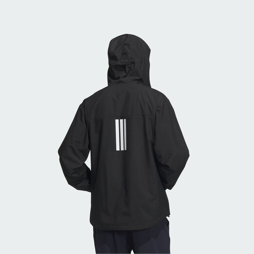 Adidas water-repellent woven hooded jacket for men and women in autumn Adidas official light sports black S