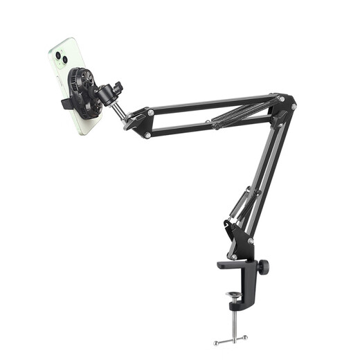 Jianyue, dedicated for live broadcast with desktop three-section cantilever bracket for mobile phone radiator, semiconductor fan cooling, back clip overhead shooting stand, three-section extended cantilever (heat dissipation and cooling mobile phone bracket)