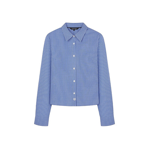 Teenie Weenie Bear Women's Shirt 25th Autumn New Temperament College Style Fashionable Short Shirt Blue S