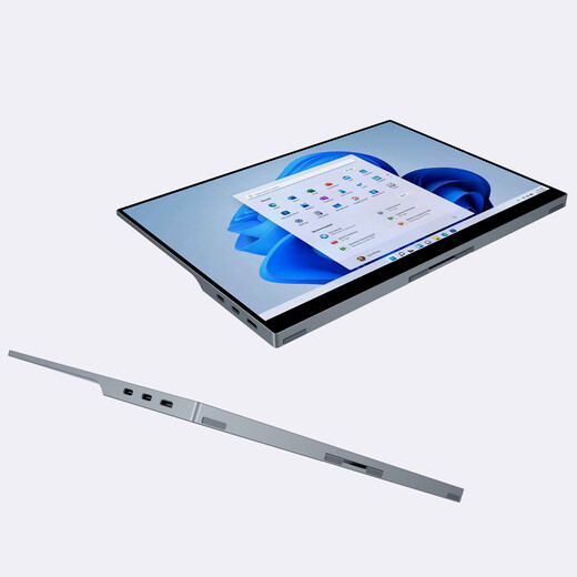 Kung Fu Dog KUNG FU GO tragbares Display 14 Zoll 3K vollständig laminiertes CNC-Vollaluminium-Legierung silbergraue Textur High-End-Notebook dedizierter ultradünner schmalkantiger geteilter sekundärer Bildschirm Erweiterung mobiler tragbarer Mini-Bildschirm A14S silbergrau