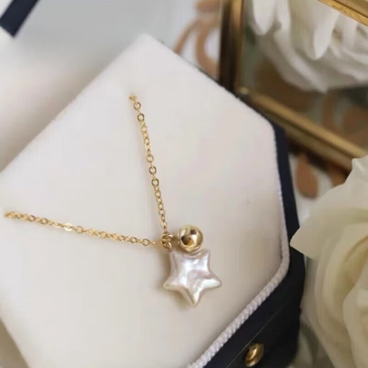 Quan Yin's new 14k gold-filled natural baroque freshwater star pearl pendant, exquisite and simple clavicle chain with various designs, Ba