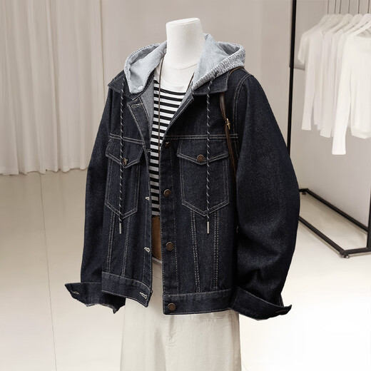 Sibaishe fashionable long-sleeved washed denim jacket for women 2025 autumn new style simple short casual top