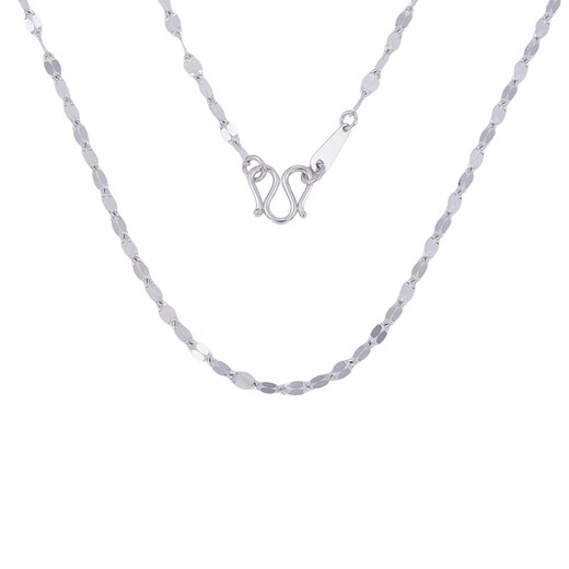 Laofu gold platinum sequin lip chain necklace tile plain chain about 2g