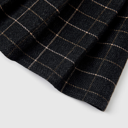 Barbie girls winter skirt autumn and winter plaid woolen skirt campus style pleated skirt BY010 navy blue 150