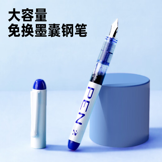 Snowhite straight liquid pen no need to replace ink bag EF nib primary school students third grade children's calligraphy pen ink blue 12 pieces/box FP10