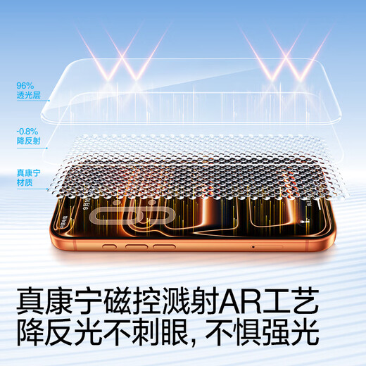 Flash Magic AR Rheinland certification + American Corning + non-scratch mobile phone suitable for iPhone17 tempered film Apple 17 mobile phone film AR anti-reflective anti-reflective explosion-proof protective film