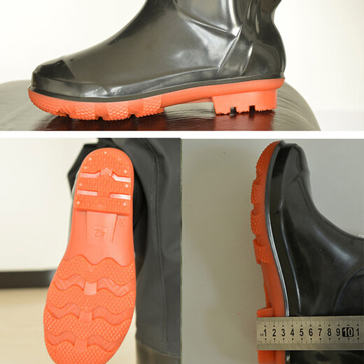 Full body winter velvet waders, rain pants with rain boots, leather crotch trousers, waterproof clothing for catching fish, men's one-piece thickened water shoes, winter velvet, green gloves, full body waders 43. Weighing more than 200Jin Jin is equal to 0.5kg. Do not shoot.