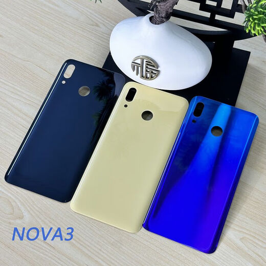 VYOPBC is suitable for Huawei NOVA3 back cover glass nova3i back cover Nova3e mobile phone battery cover back shell rear screen Nova3 black comes with tools + glue + tutorial single back cover