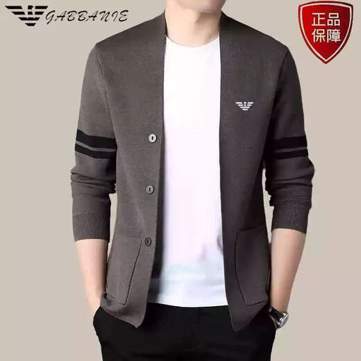 AX Armani 2025 spring and autumn cardigan men's cardigan V-neck sweater casual sweater jacket GA/1288 green M 165