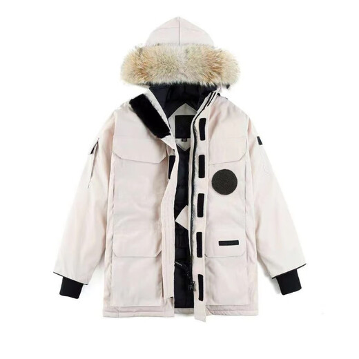 XUEZHONGFEI Snow Flying Same Style Down Jacket Men's 2025 Winter New Mid-Length Outdoor Workwear Parka Jacket Women Sapphire Blue ((Upgraded and Thickened) Unisex Style L Recommended 126-145 Jin Jin equals 0.5 kg