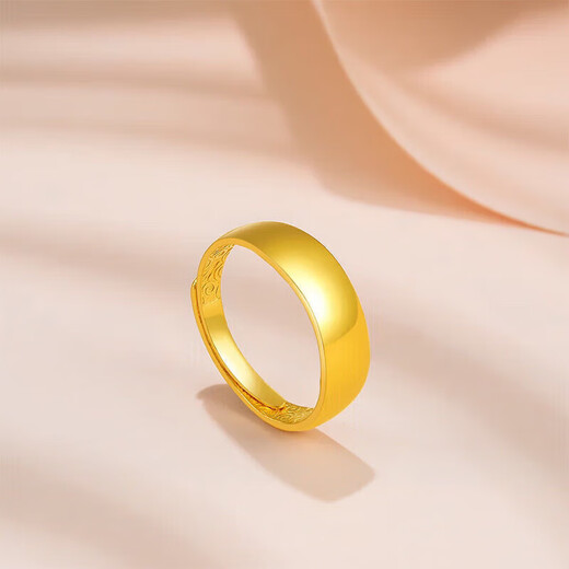 Ningfeng Yangma recommends gold store pure gold 999 pure silver gold-covered smooth ring for men and women, plain ring ring for men and women. Lao Fengxiang gold-covered silver men's smooth ring. Lao Fengxiang 0.9g collection to send certificate + receipt + gift box