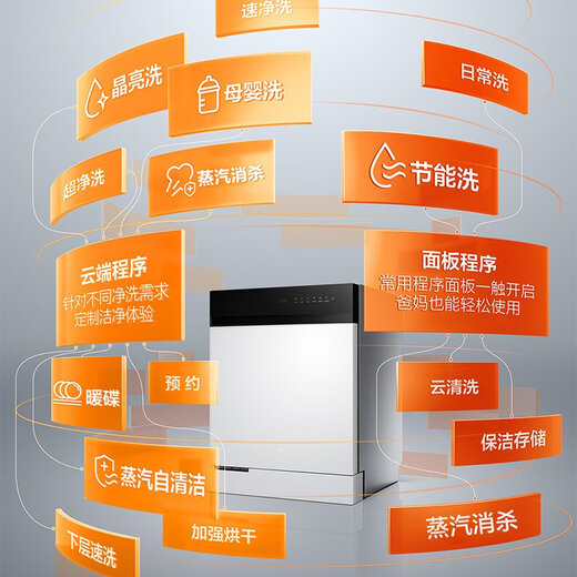 FOTILE New Product FOTILE Dishwasher 02-V16 Embedded Household Fully Automatic 19 Sets Large Capacity Integrated Dishwasher Hidden Built-in Handle Super Cleaning JBCD7E-02-B-V16