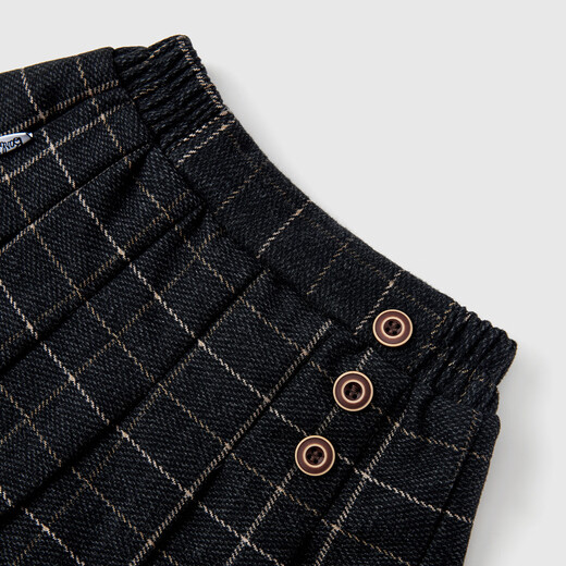 Barbie girls winter skirt autumn and winter plaid woolen skirt campus style pleated skirt BY010 navy blue 150