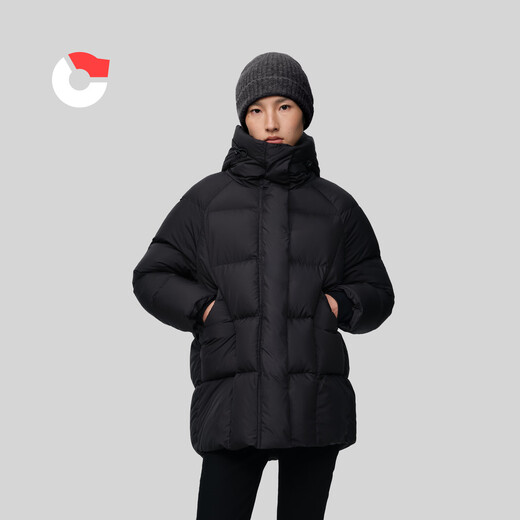 Nanny Goose Down Jacket Women's Mid-Length Thick Warm Casual Versatile Goose Down Jacket Comfortable Hooded Winter NG2791 Shark Gray M /165/88A