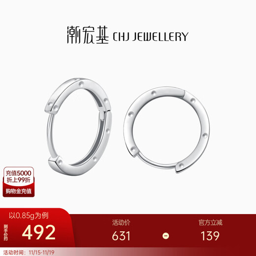 Trendy Acer Minimalist Platinum Earrings Women's Earrings for Girlfriend's Birthday Gift Priced at RMB 100 per piece Single Model Approximately 0.95g