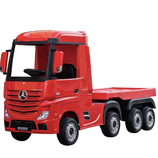 Tianlin Benz truck front children's electric car remote control four-wheel large truck truck express trailer trailer toy car blue front + four-wheel drive + leather seat + remote control + self-driving + shock absorber wheels