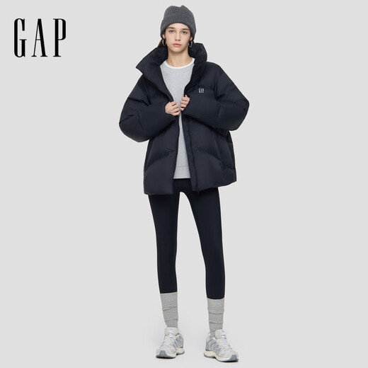 Gap Women's 2025 Autumn New Printed Logo and High Stand Collar Down Jacket Warm and Loose 793732
