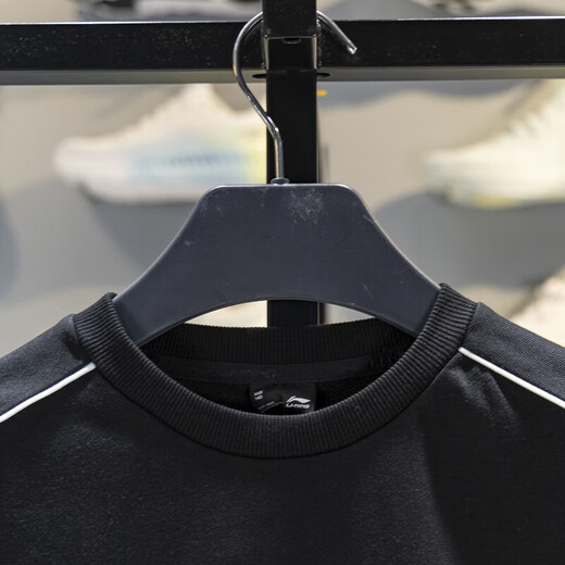 Li Ning children's round neck long-sleeved sweatshirt for boys and girls new loose retro college style pullover sweatshirt top YWDV679 black-2 one size fits all 135