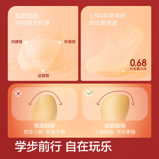 Balabala children's shoes children's toddler shoes baby New Year's season red shoes 2026 spring new baby shoes anti-slip Velcro