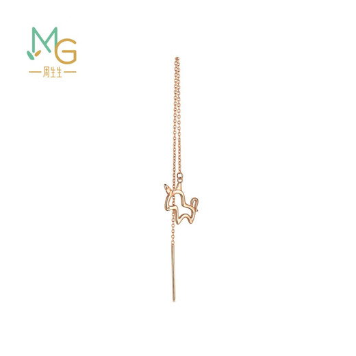 Chow Sang Sang 18K Rose Gold Mint Series Unicorn Colored Gold Earrings Ear Wire Single Side 92256E Pricing