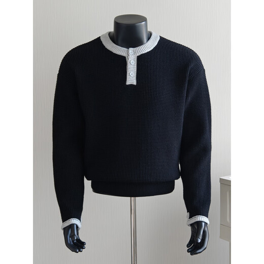 Dai silk warm autumn Henry collar men's bottoming shirt with 2025 new autumn and winter top handsome waffle sweater men's gray M _ It is recommended that 100 Jin Jin is equal to within 0.5 kg